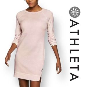Athleta Silver Bells Eco Wash Side Zip Sweatshirt Dress